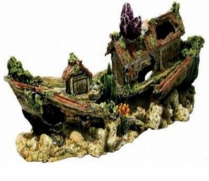 דקורציה לאוווריום ספינת רפאים 33x12x16 ס"מ דקורציה לאוווריום ספינת רפאים 33x12x16 ס"מ